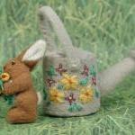 A Tiny Fabric Bunny's Garden Home