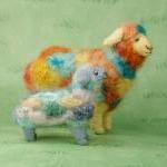 Miniature Art Sheep Sandy Made From Hand Dyed Wool