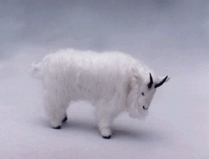 Miniature Soft Sculpture Mountain Goat