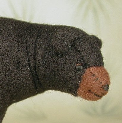 3" Fabric Black Bear Soft Sculpture Miniature